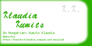 klaudia kumits business card